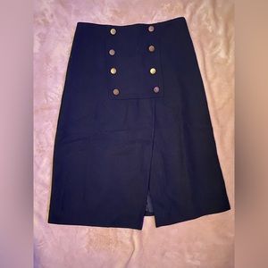 Cute Black Button Skirt